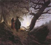 Caspar David Friedrich Man and Woman Contemplating the Moon (mk10) oil painting artist